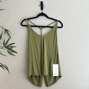 Lululemon Modal Silk Yoga Olive Green Tank Top
